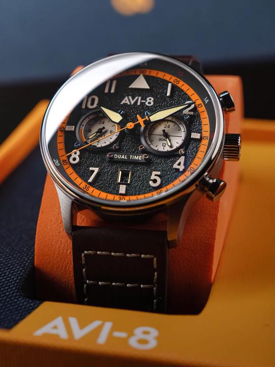 Actual product image AVI-8 AV-4088-07 Hawker Hurricane Dual-Time (Pilot watch)