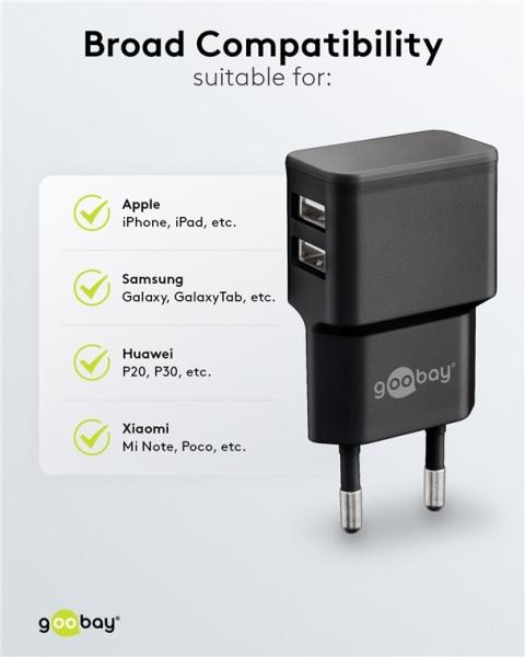 Image du produit Goobay Double chargeur USB A (12 W)