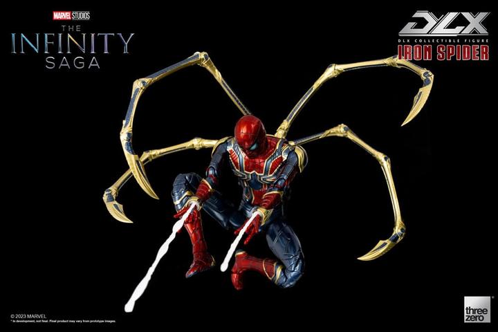 Actual product image ThreeZero Infinity Saga figurine 1/12 DLX Iron Spider 16 cm