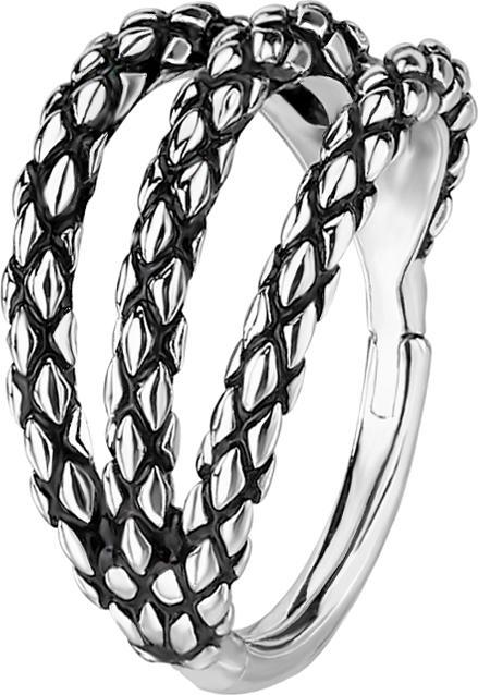 Image du produit Star Piercing Micro anneau segment pliable argent trois anneaux peau de lézard (sans laiton, Acier chirurgical 316L)
