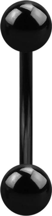 Image du produit Star Piercing Micro banane noire femelle avec deux billes noires (Titane G23)