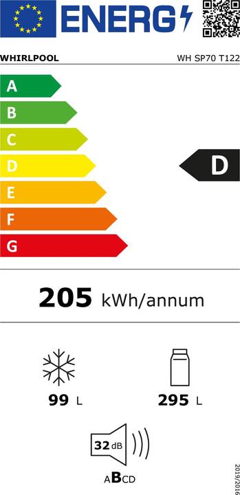 Label énergétique Whirlpool WH SP70 T122 (394 l)