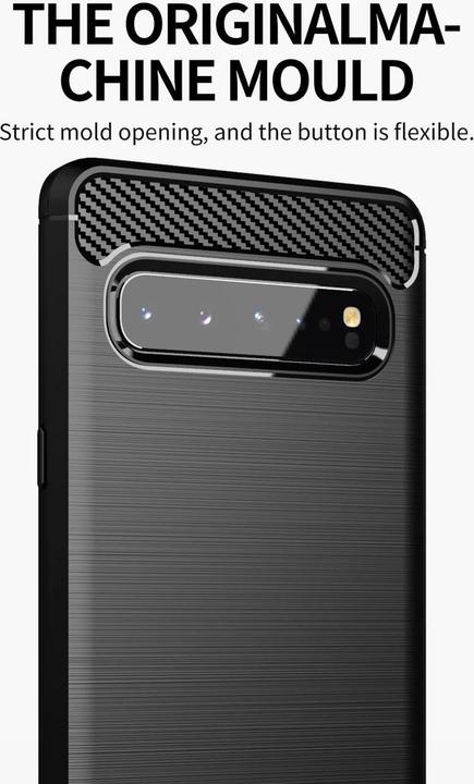 Image du produit Cadorabo TPU Ultra Slim carbon edelstahl Combi Cover (Samsung Galaxy S10 5G)