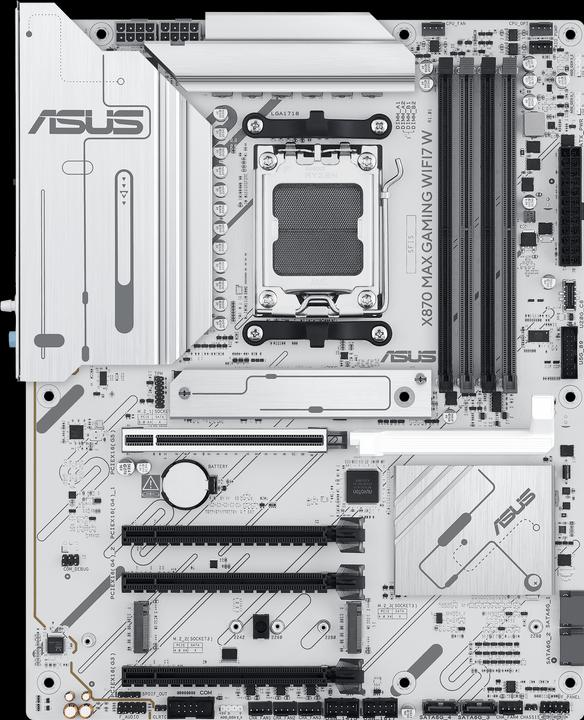 Produktbild ASUS MB AMD AM5 X870 MAX GAMING WIFI7 White (AM5, AMD X870, ATX)