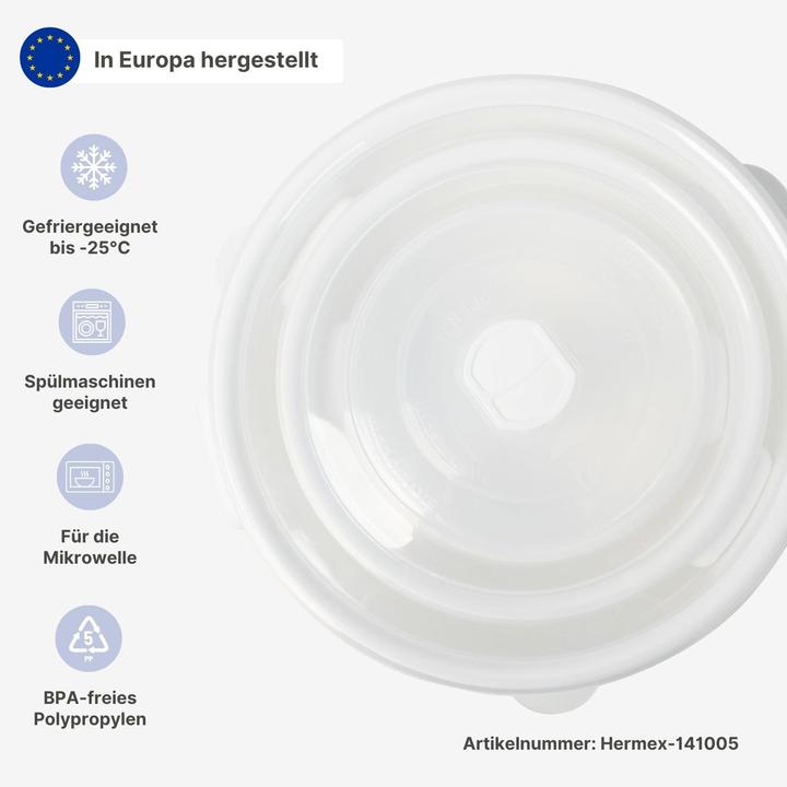 Produktbild Hermex 6er-Set Mikrowellendosen Vorratsdosen Mikrowellenbehälter Gefrierdosen