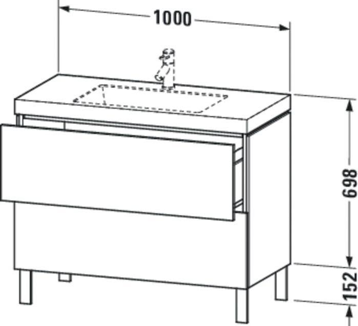 Image du produit Duravit Meuble sous-lavabo L-CUBE avec lavabo Vero Air 698x1000x480mm 1 HL taupe