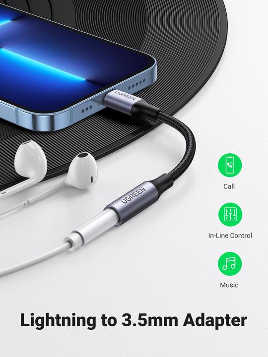 Immagine prodotto Ugreen Adattatore da fulmine a jack da 3,5 mm (Lightning, Presa da 3,5 mm)