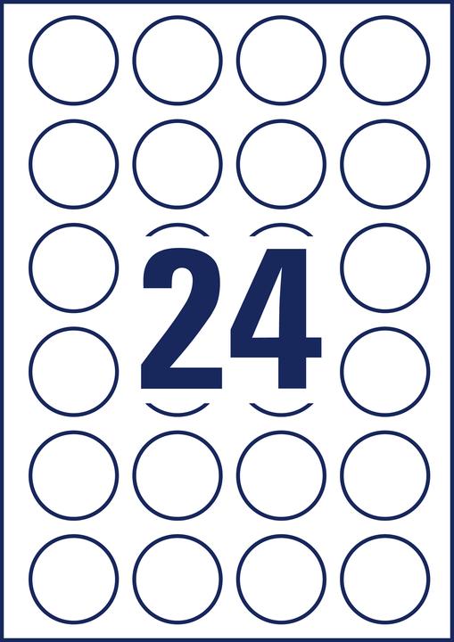 Produktbild Avery 240 Zweckform Etiketten L3415-10 weiss 40.0 x 40.0 mm