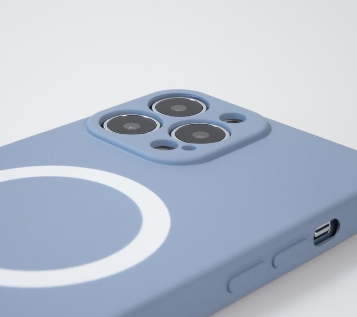 Produktbild PhoneLook Hülle Soft-Shell silikon cover mit MagSafe und Kameraschutz grau (Apple iPhone 13 Pro)