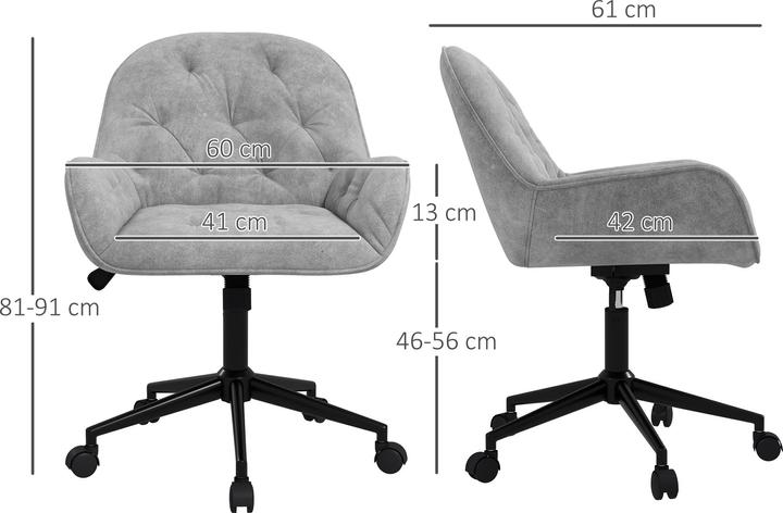 Image du produit Vinsetto Bürostuhl höhenverstellbar mit Wippfunktion und Rollen
