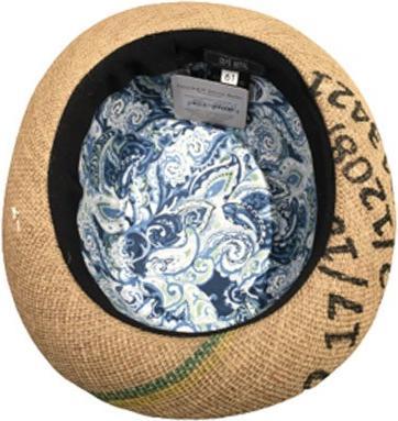 Actual product image Bekos Upcycling - Pork Pie Hat "Cafe Royal" from coffee bag - 57, 02 (57)