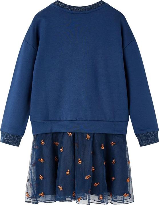 Actual product image VidaXL Children's dress with long sleeves navy blue 104,Material: 95 (104)