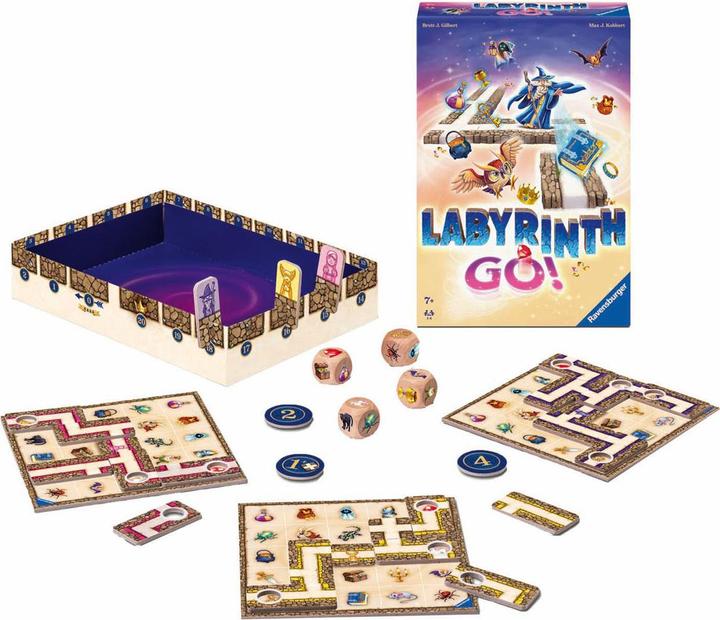 Produktbild Ravensburger Familienspiel 24699 - Labyrinth Go! - Gesellschaftsspiel für 1 - 4 Personen (Deutsch, Spanisch, Französisch, Niederländisch, Italienisch, Portugiesisch, Englisch)