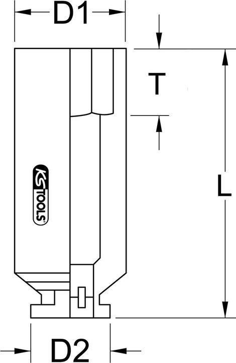 Actual product image KS Tools 1/2" power socket long (26 mm)