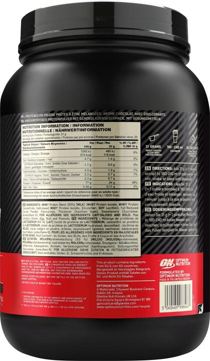 Image du produit Optimum Nutrition Gold Standard 100% Whey (Double Rich Chocolate, 1 pcs, 896 g)