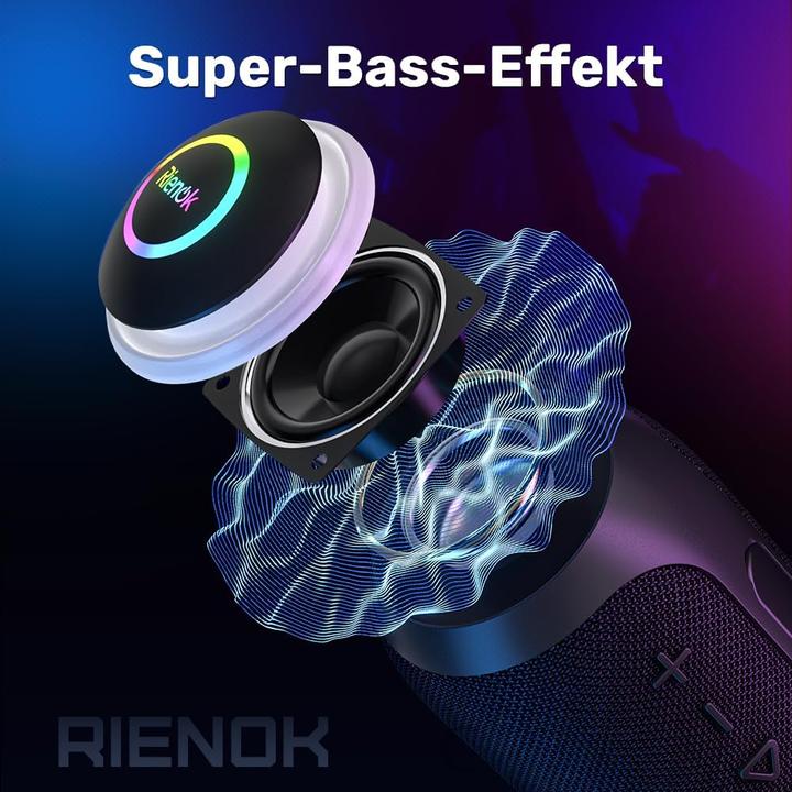 Produktbild Rienok Wasserdichter Bluetooth Lautsprecher (10 h, Akkubetrieb)