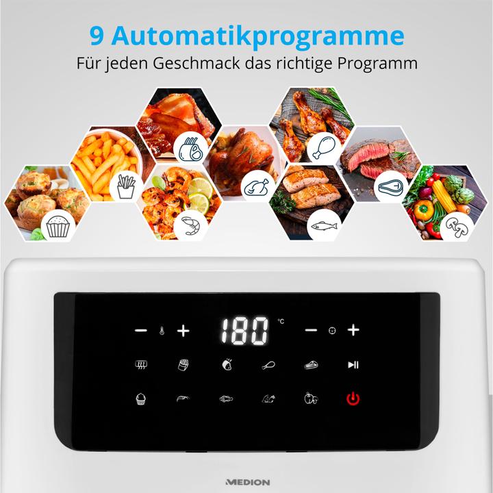 Immagine prodotto Medion MD 11750 Friggitrice Life P10 XL Duo da 6,8 litri, bianca