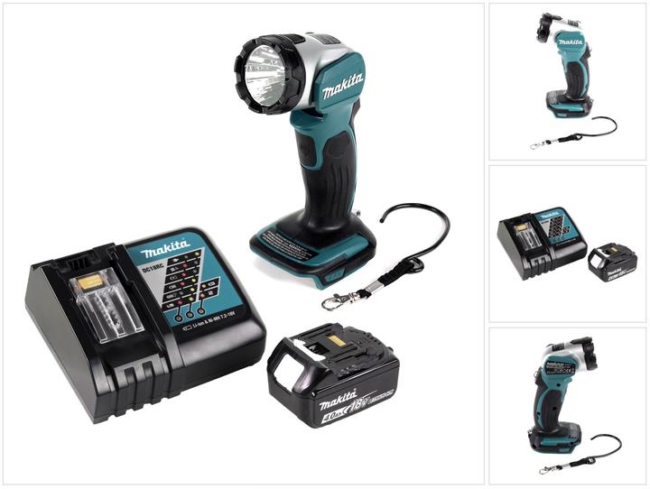 Produktbild Makita DML 802 M1 Akku Lampe 18 V Li-Ion für 14,4 und 18 V Akku + 1 x 4,0 Ah Akku + Ladegerät (180 lm)