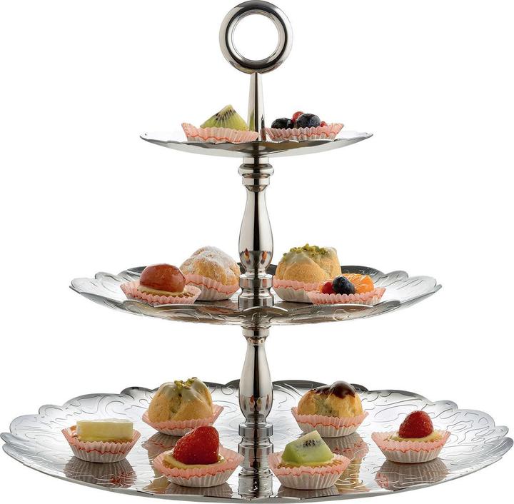 Actual product image Alessi Etagere Dressed for X-mas silver coloured