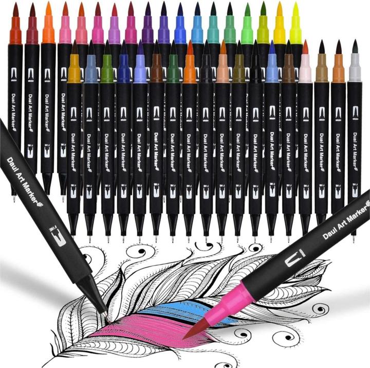 Actual product image I Am Creative Double-tip Dual Brush Pen (Colored, 36 x)