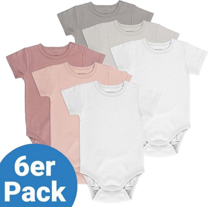 Produktbild La Loona LaLoona Baby-Bodys & Wickelbodys Baby Body Kurzarm OEKO-TEX® 6er Pack - Rose Grau - (80)