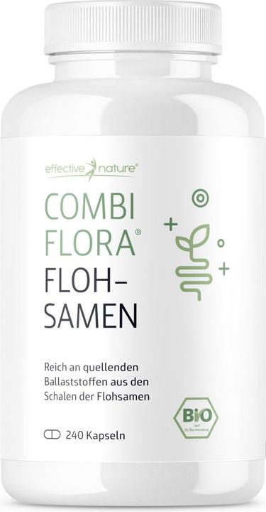 Effective Nature Combi Flora Bio Flohsamenschalen Kapseln (240 Stück, Kapseln, 160 g)