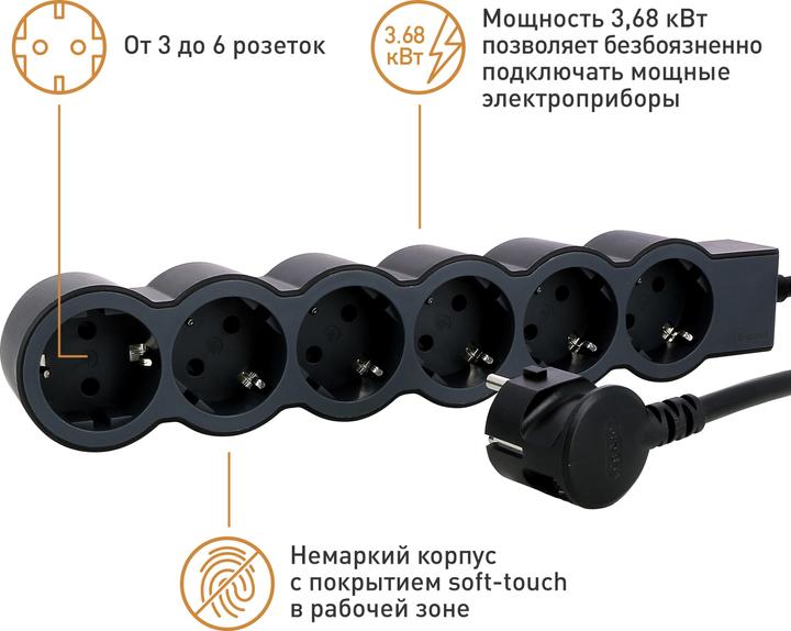 Produktbild Legrand Flache Steckdosenleiste, 6-fach Steckdose (6 x, CEE 16/5, 1.50 m)