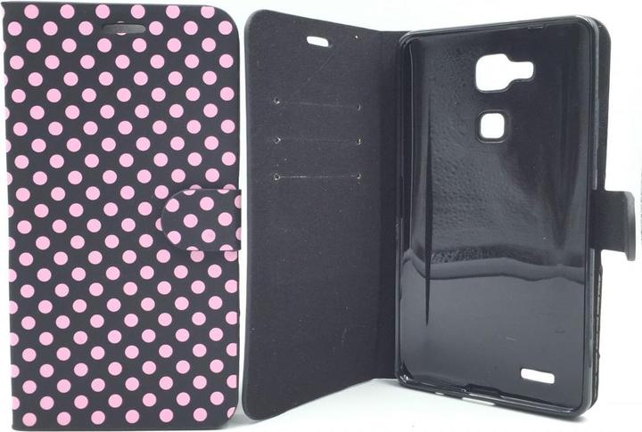 Actual product image König Design Protective cover case (flip landscape) for mobile Huawei Ascend Mate 7 Black / Pink (Huawei Ascend Mate 7)
