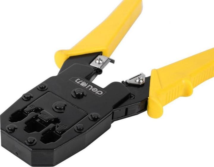 Actual product image Deli Tools Ethernet Crimper 4/6/8P RJ45/RJ14/RJ12/RJ9 EDL2468 (yellow) (200 mm)