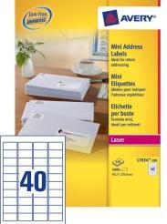 Image du produit Avery Dennison Mini 'tiquette d'adresse laser, 45,7 x 25,4 mm, blanc