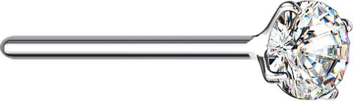 Actual product image Star Piercing Nasenstecker biegen silber runder Kristall silber gefasst (925 sterling silver, without brass)