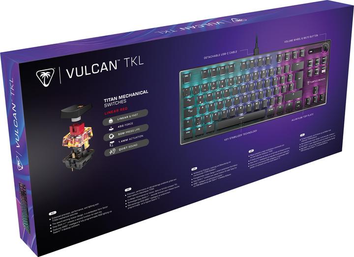 Produktbild Turtle Beach Vulcan TKL AIMO Gaming-Tastatur, Red Switch (DE, Kabelgebunden)