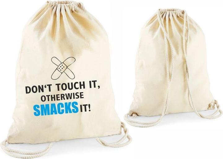 Immagine prodotto 4you Design Borsa con dichiarazione Non toccarla, altrimenti la prendi a schiaffi! naturale