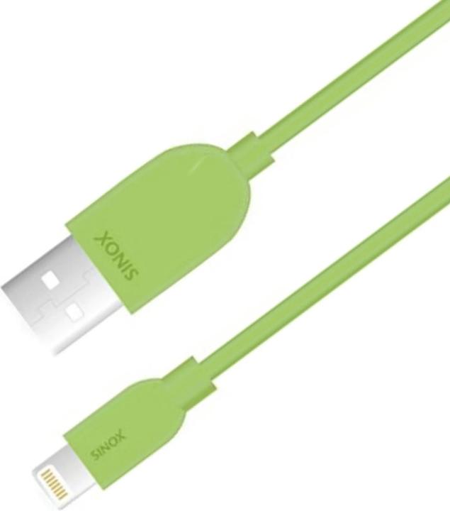 Actual product image Sinox i-Media - Lightning cable - USB male to Lightning male - 2 m - green - for Apple iPad/iP (2 m, USB 2.0)