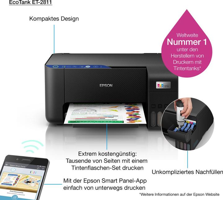 Image du produit Epson EcoTank ET-2811 (Réservoir d'encre, Couleur)