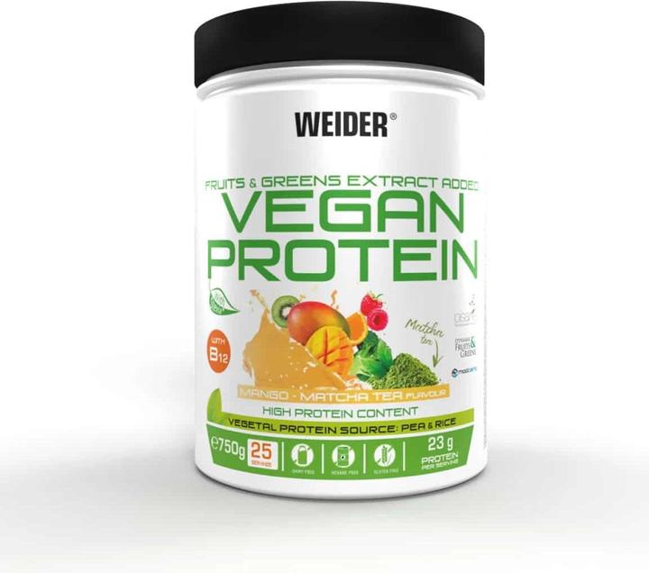 Image du produit Weider Vegan Protein (boîte de 750g) (Thé à la mangue et au matcha, 1 pcs, 750 g)