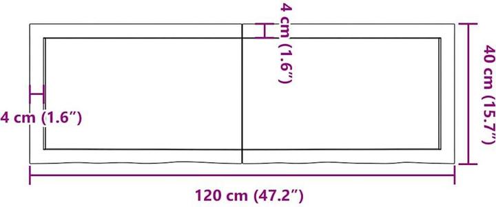 Actual product image VidaXL Oak Nature (120 x 40 x 6 cm)