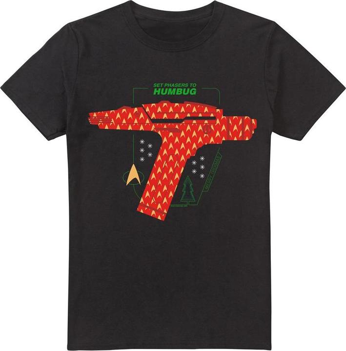 Actual product image Star Trek: The Original Series Mens Phaser Set To Humbug Christmas T-Shirt (S)