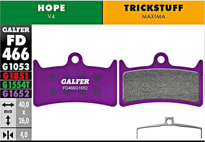 Produktbild Galfer Bike E-Bike Bremsbeläge (Hope, Trickstuff, Semi-Metallisch)
