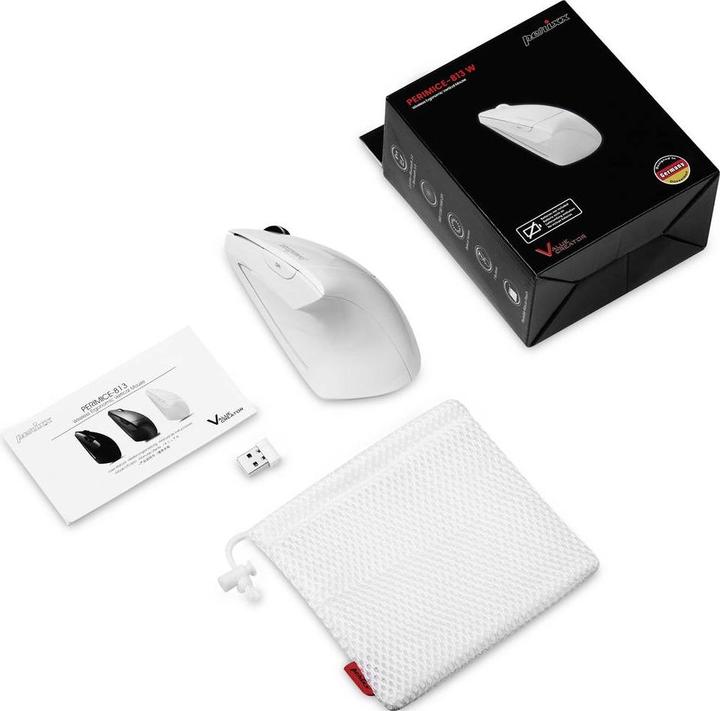 Productafbeelding Perixx PERIMICE-813 W Ergonomische muis Draadloos, Bluetooth® Wit (Draadloze)