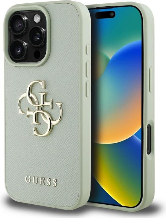 Immagine prodotto Guess Hardcase PU Grained Big 4G and Classic Logo Case for iPhone 16 Pro 6,3" Green (Apple iPhone 16 Pro)