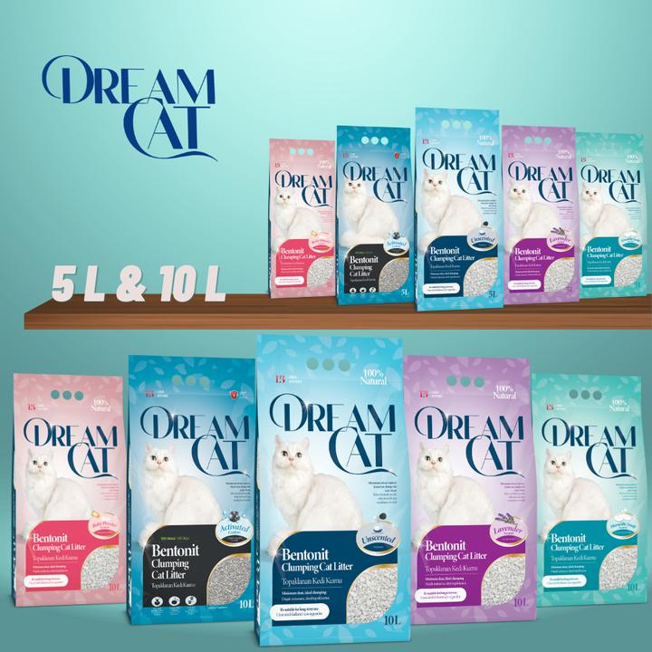 Actual product image Dream Cat Cat Litter with Baby Powder Scent - Fine Clumping Litter Made from Bentonite, 5L (Clumping, 4.25 kg)