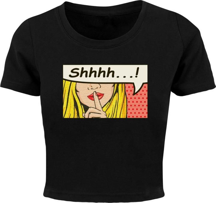 Merchcode Ladies Silent Sign Comic Cropped Tee - 118557 (M)