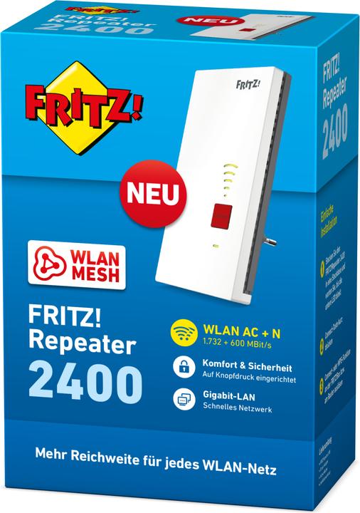 Produktbild AVM FRITZ!Repeater 2400 WLAN Mesh (1733 Mbit/s, 600 Mbit/s)