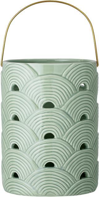 Bloomingville Lanterna, verde, ceramica (1 x)