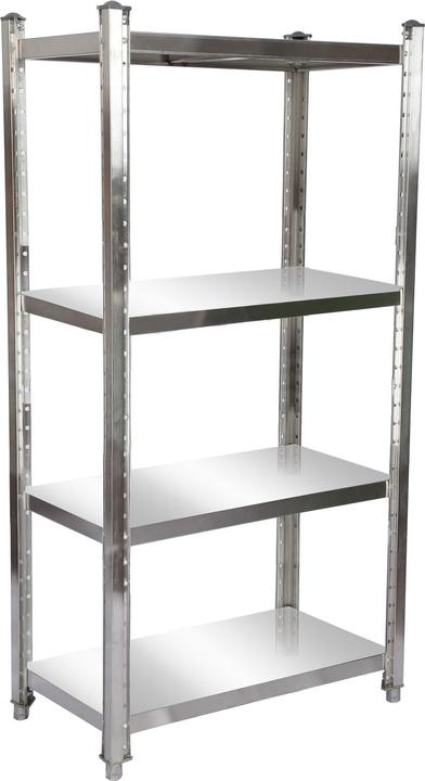Produktbild Wiltec Edelstahlregal 90x50x155 cm 4 Böden Gastronomie Küchenregal Lager