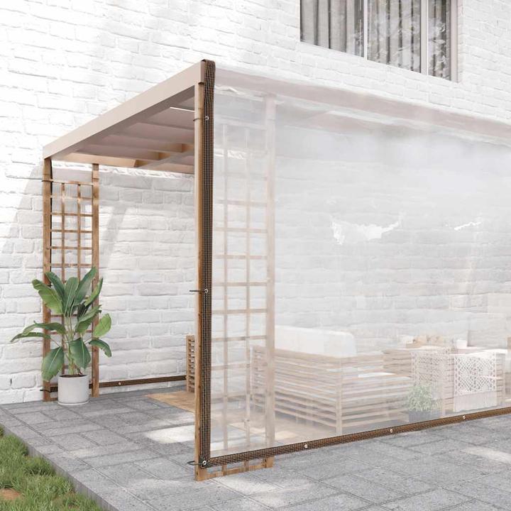Actual product image VidaXL Transparent tarpaulin with eyelets 10x10 m polyethylene transparent tarpaulin (10 x 10 m)