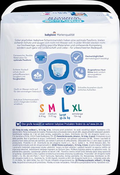 Immagine prodotto dm babylove Pannolini da bagno (Dimensione L, Pacco trasportabile, 12 Pezzo/i)
