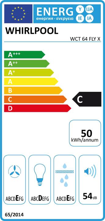 Label énergétique Whirlpool Okap WCT 64 FLY X (Hotte à tiroir)