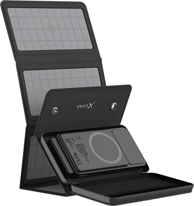 Image du produit Xlayer Banque d'alimentation sans fil 10.000mAh 15W Noir avec panneau solaire (10000 mAh, 15 W, 37 Wh)